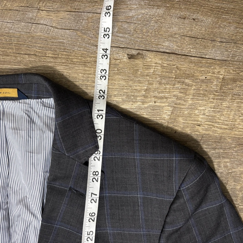 BROOKS BROTHERS Explorer Regent Fit Blazer 40L Gray Plaid Two Button Window Pane - Picture 8 of 11